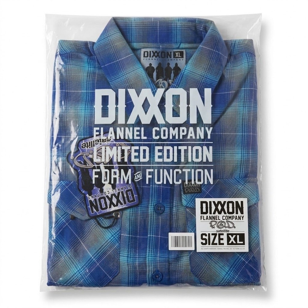 Dixxon Flannel Co x POD Satellite Limited Edition Blue Plaid Shirt Mens XL NEW